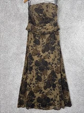 Beautiful Sondro Inverrary Mocha & Black Sequent Formal Gown Dress Strapless