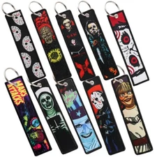Horror Movie Key Tag Embroidery Key Fobs Keychains for Car Motorcycles Keyring F