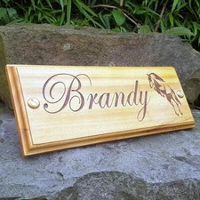 Horse Stable Name Plate Wooden