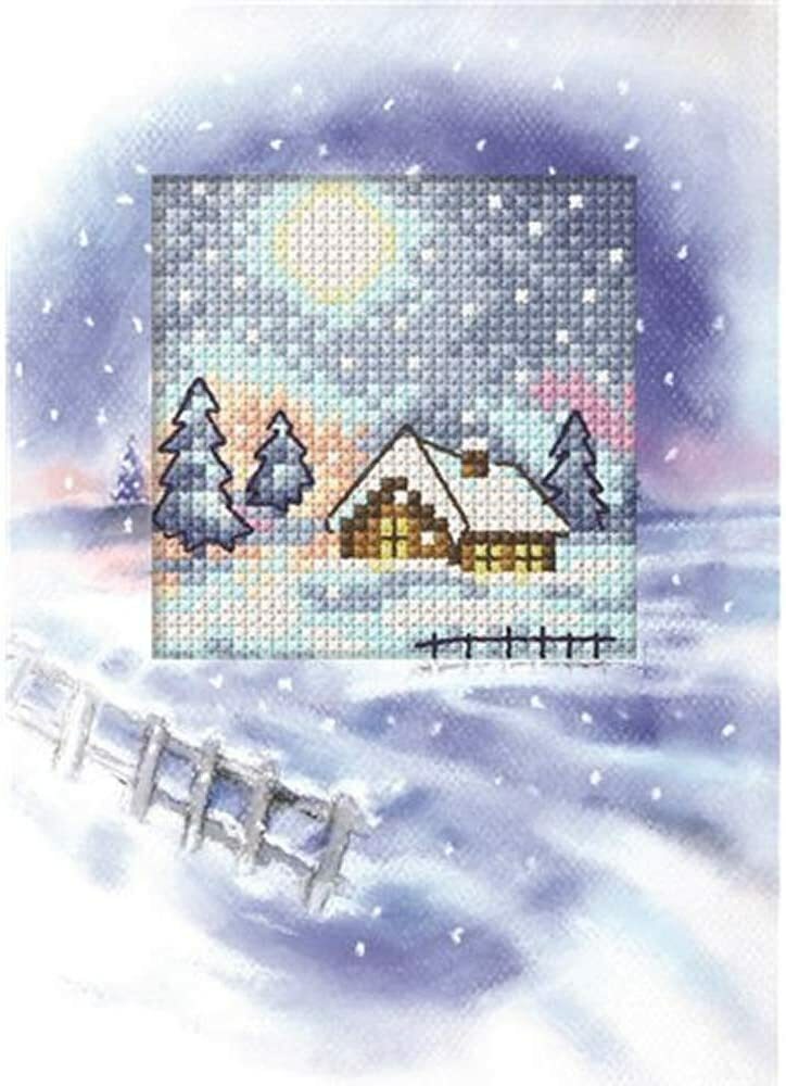 Orchidea Cross Stitch Kit - Christmas Card, Winter Landscape 6262