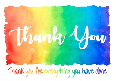 thank you rainbow print poster a4 gift can be