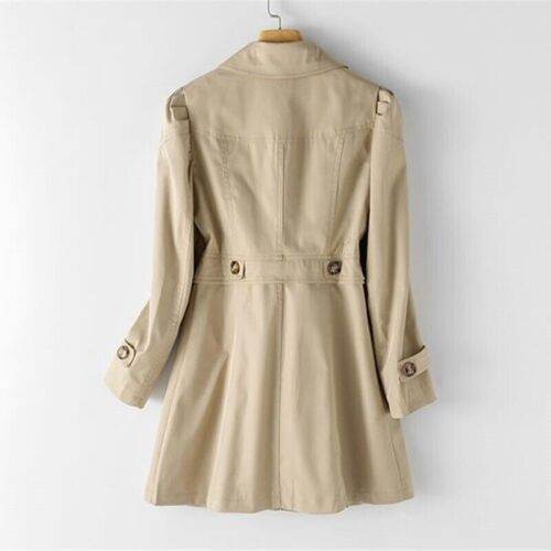 Women fashion Coat Single-Breasted Mid-Long Spring Trench Coat - Picture 7 of 17
