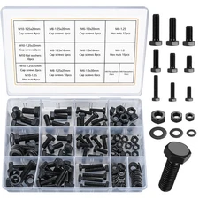 128 Pcs Metric M6 M8 M10 Hex Bolts Nuts Washers Assortment Kit Heavy Duty