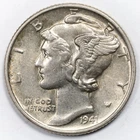 1941-P Mercury Silver Dime AU Almost Uncirculated