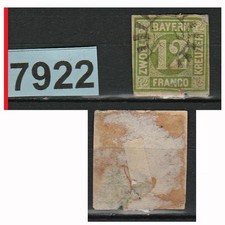 7922 ALLEMAGNE BAVIERE 1861 LOT TIMBRE Oblitéré N° 13 COTE 50 €