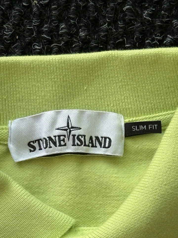 Camisa Polo Stone Island Amarillo Lima Junior M Se Ajusta a Adulto S - Parche Logo Foto 4 de 4
