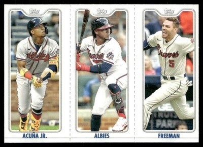 2022 Topps Opening Day Acuna Jr. Albies Freeman Triple Play #TPC-2A 2B 2C Braves