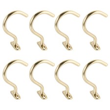 8x Brass Snooker Table Side Rail Rest Hook Billiard Bridge Stick Hanger & Screws