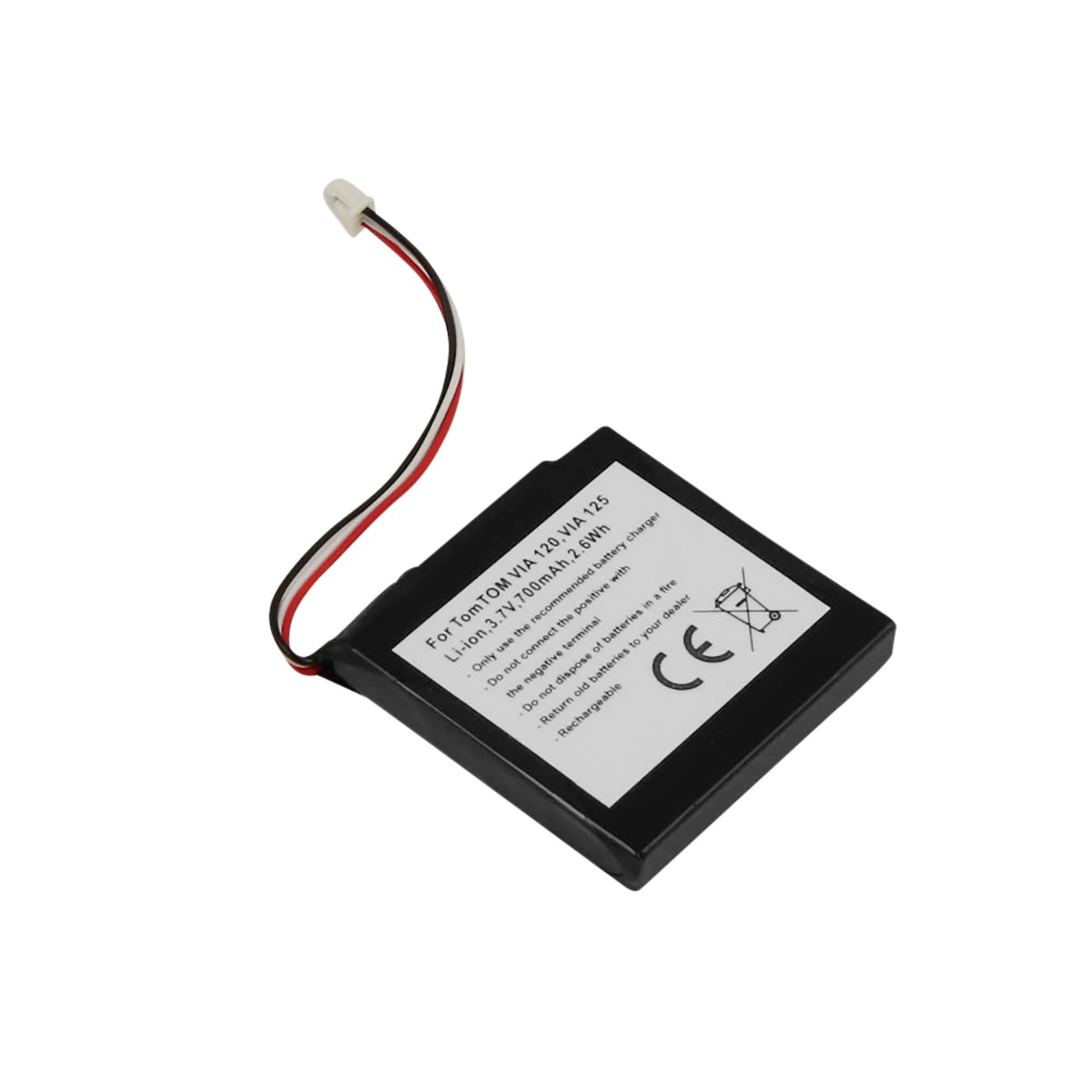 Batterie TomTom VIA 120 et 125 par Avizar Lithium-Ion 3.7V 700mAh Noir