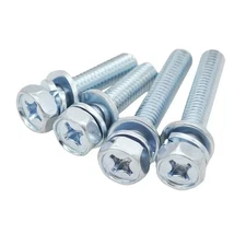 100pcs M5 M4 Hex Cross Bolt Phillips Flat Gasket Spring Washers GB9074.13