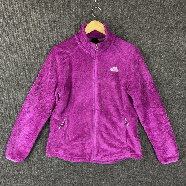 The North Face Osito Womens Jacket L Purple Fleece Long Sleeve Full Zip Winter