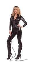 Sexy Feline Woman Black Bodysuit Adult Costume