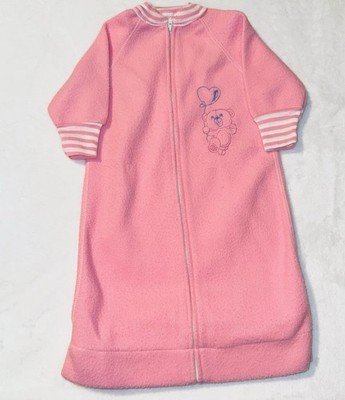 Vintage Target (August 1985) pink fleece baby sleep bag pajamas 0-12 months