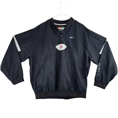 Nike Utah Utes Player Issued Jacket Mens L Black Quarter Zip Sideline Pullover