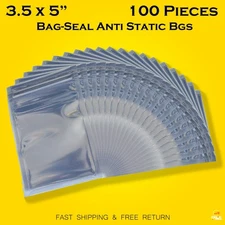 100 x Anti Static Shielding ESD Bags 3.5 x 5" Inch Zip Reclosable Seal