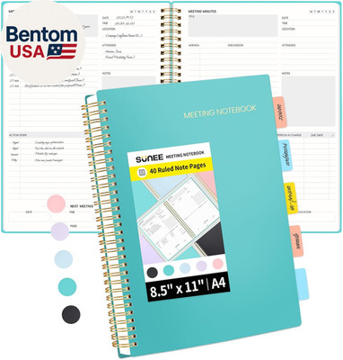 Meeting Notebook for Work with Action Items - 160 Pages, A4 Size Project Planner