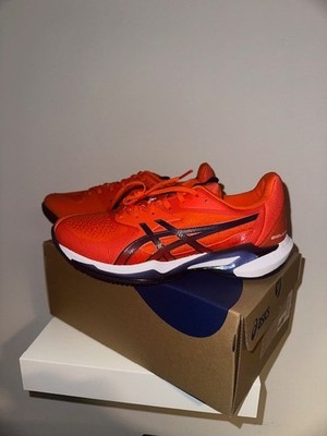 Asics Gel Solution Speed FF 3 Clay Tennis Padel Schuhe Orange Brandneu UK 6,5