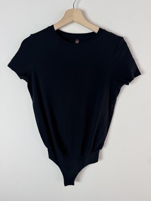 Commando Shapewear Bodysuit Womens Small Black Short Sleeve Crewneck Cotton