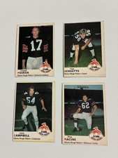 1970 OPC CFL Football.#38 Poirier,#40 Schuette,#45,#48. Ottawa Rough Riders.