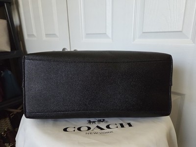 Coach Large Gallery Tote Crossgrain Black / Gold Leather