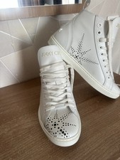 Jimmy Choo High Top Sneaker aus hochwertigem Leder in Weiß, Gr41