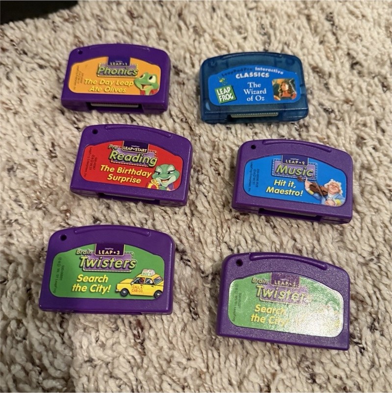 LeapFrog LeapPad Learning Game Cartridges & Books Lot Ages 4-7 Reading Math
