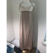 Promesea halter maxi dress Medium taupe satin open back