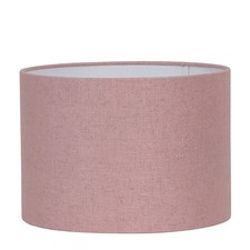 Lampenschirm Zylinder in Leinen Rosa für Tischleuchte Tischlampe 35-35-30cm