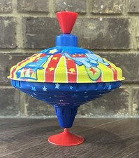 Schylling Silly Circus Tin Spinning Toy 8.5  Top Kids Retro Comorful