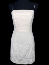 Urban Outfitters Spaghetti Strap Mini Dress Women 0 White Linen Blend ResortWear