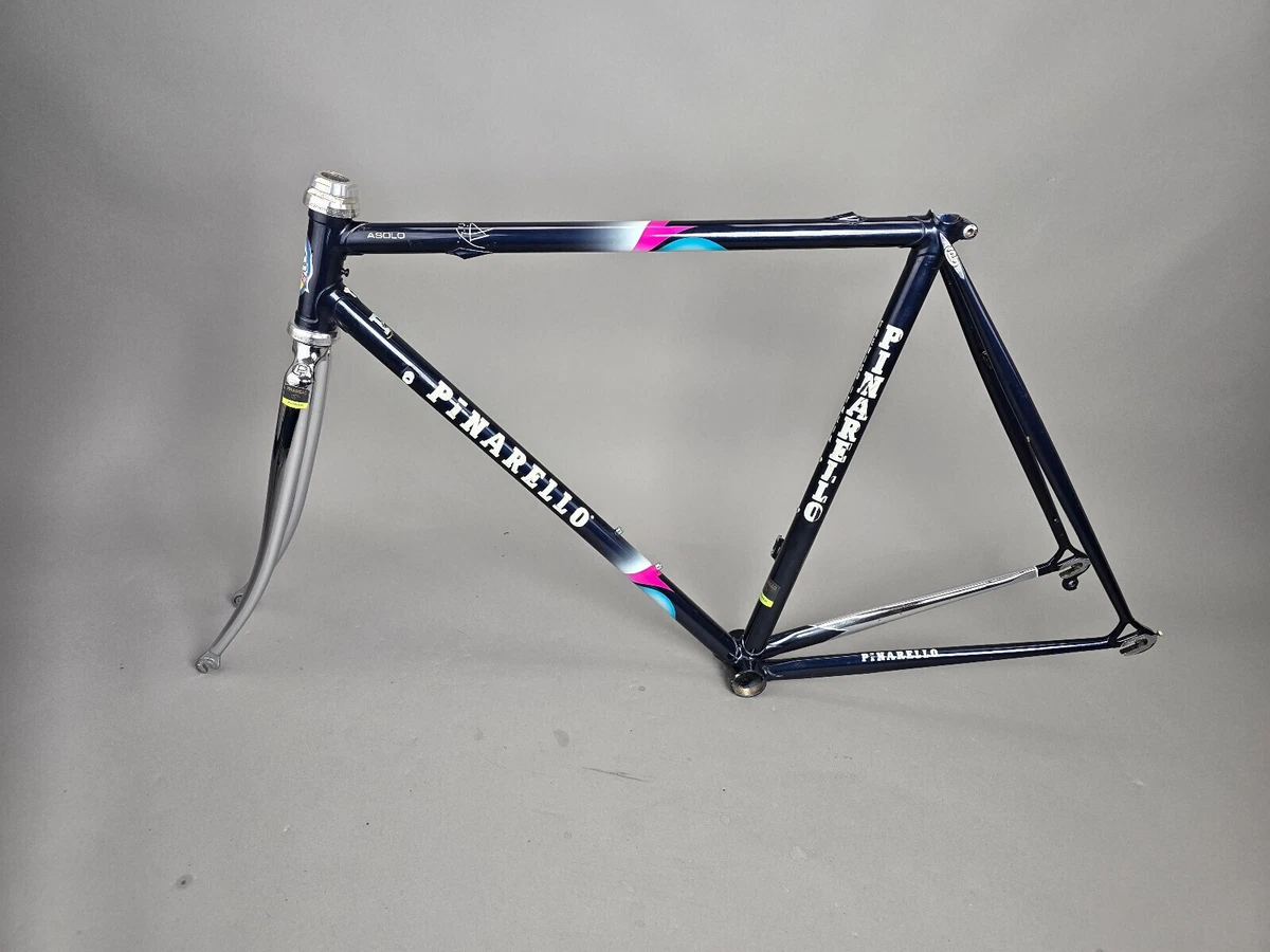 Rahmen Set Pinarello Asolo vintage frame Blau 53 cm retro steel 90s 130 mm retro