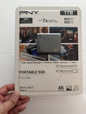 PNY Pro Elite CS2060 1TB Portable External SSD - (PSD0CS2060-1TB-CP) - OBN , X5