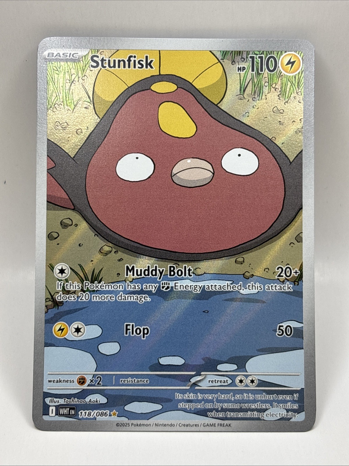 Pokemon TCG- Stunfisk- Illustration Rare 118/086 White Flare English Mint/NM