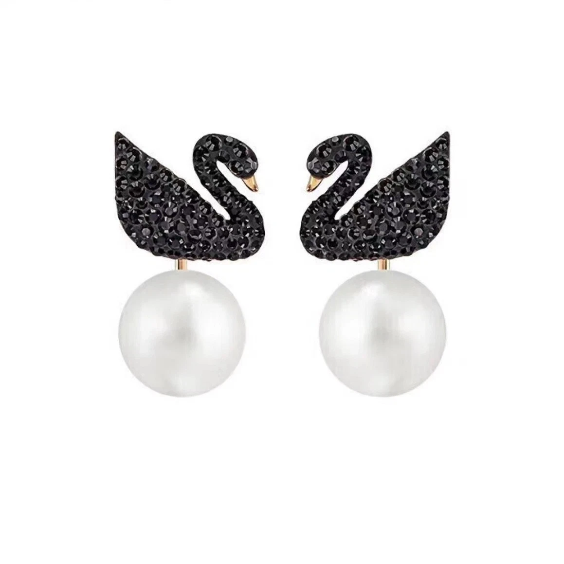 Swarovski Black Swan In Fashion Earrings for sale - eBay