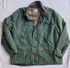 Carhartt Men  s Jacket Vintage 90S XXL USA Green, Brown Corduroy Collar CB2594