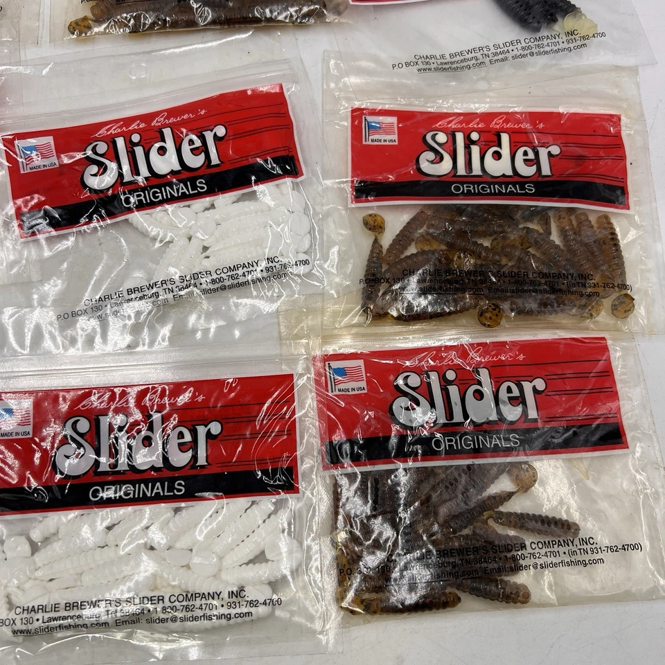 Lote de pesca deslizante Charlie Brewer’s plásticos blandos gusano originales Foto 4 de 4