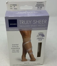 NEW Sigvaris Size B Truly Sheer Women’s Trouser Knee Highs Natural 15-20 mmHg