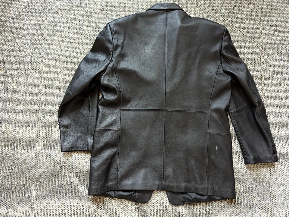 Abrigo deportivo vintage Y2K piel de cordero BLAZER negro XL cuero 46L años 90 Foto 2 de 4