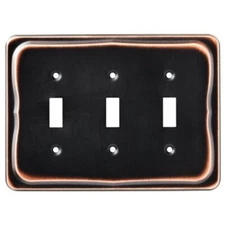 Brainerd 144419 Tenley Bronze & Copper Triple Switch Cover Wall Plate