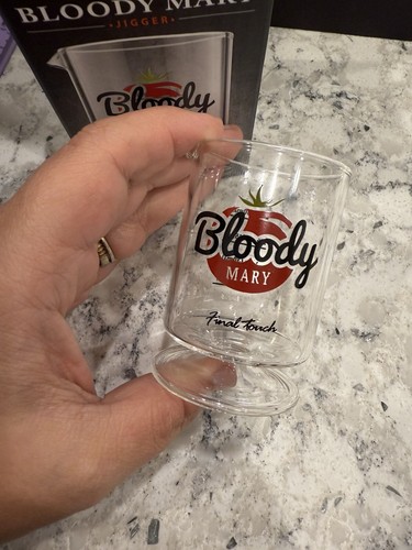Final Touch Bloody Mary Barware Jigger NUOVO IN SCATOLA vetro singolo 2 OZ (2,9”x2”) - Foto 2 di 6