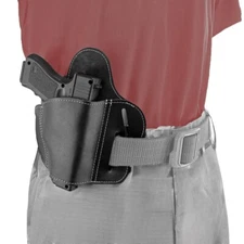 Ultimate 3 Slot OWB Leather Gun Belt Holster for S&W Shield/Glock/Springfield XD