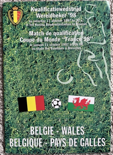 Belgium v Wales 1997 - World Cup Qualifier