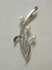 Mikimoto Sterling Silver Pearl Brooch Pin PI2 — photo 1