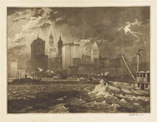 MARTIN LEWIS : Passing Storm : Archival Art Print