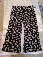 Scoop Flare Pant Size XXXL/XG 22 Junior Black W Flowers