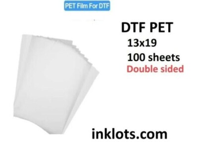 A3+ ( 13x19)  DTF Transfer Film cold or Hot Peel Double Sided - 100 Sheets