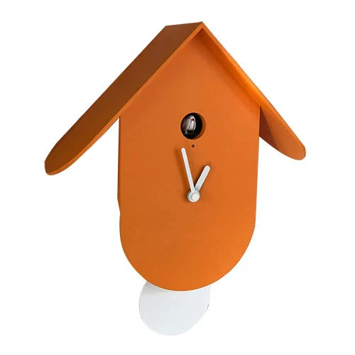 TITTI 2078 orange Attraktives Design Kuckucksuhr Domeniconi made in Italy - Bild 1 von 1