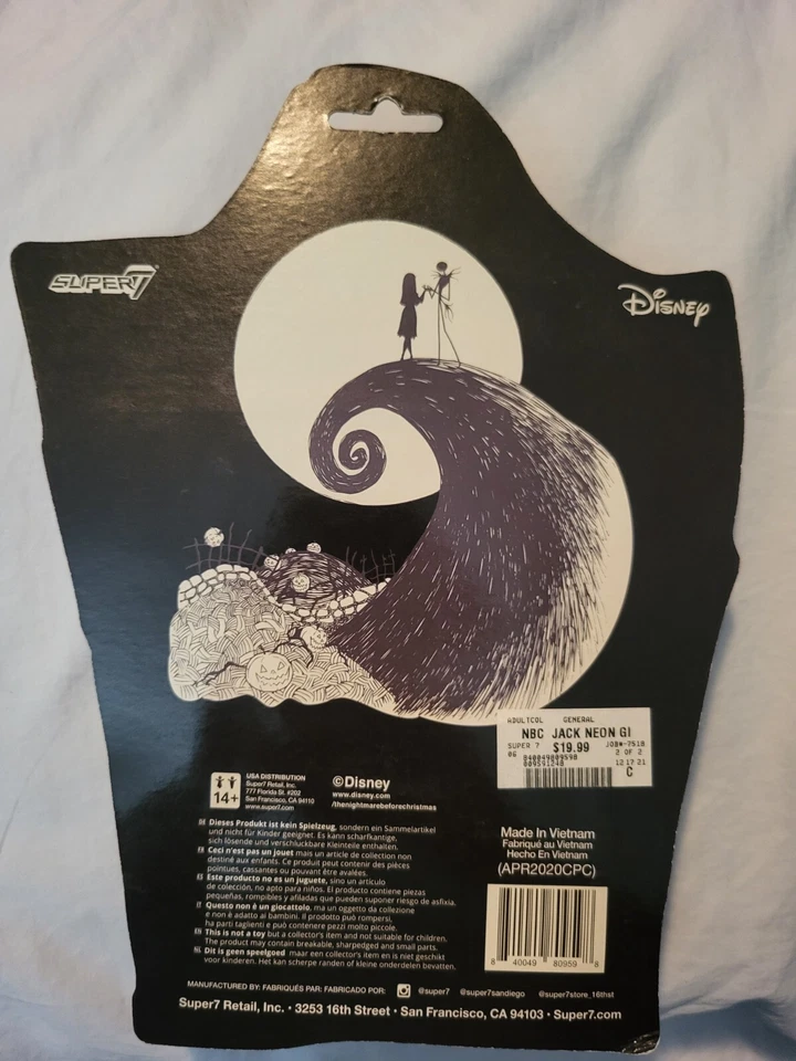 Super7 Pesadilla antes de Navidad Jack/Zero Brilla en la Oscuridad Reacción 2020 Nuevo Foto 3 de 3