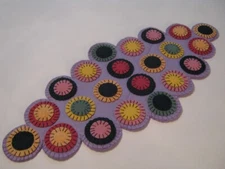 Primitive Wool Applique Easter/Spring Layered Pennies Penny Rug/Table Candle Mat