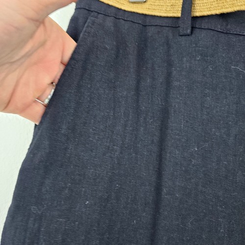 Pantalones ZARA Mujer Talla 10 Mezcla de Lino Pierna Recta Oficina Sirena Informal Trabajo Nuevos con Etiquetas - Imagen 9 de 11